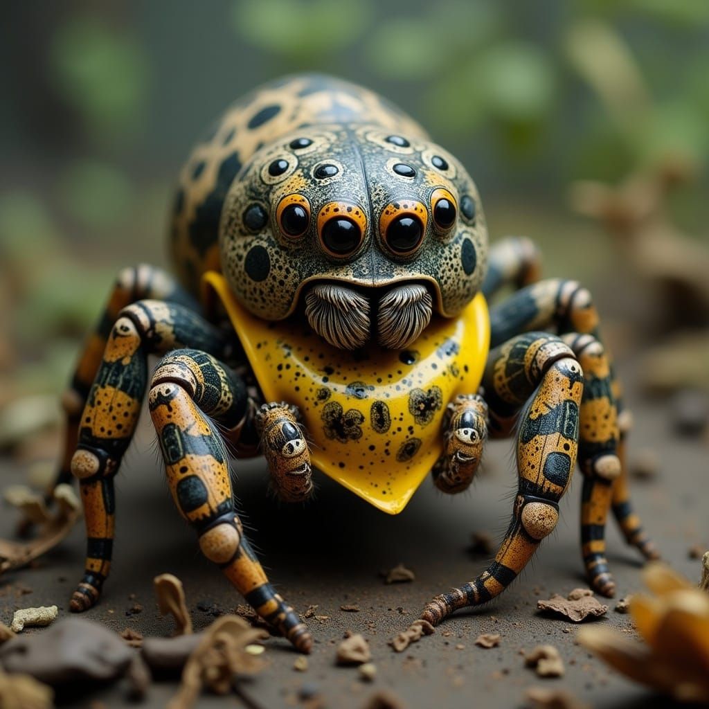 Obese Spider in Bib, Art Brut Style