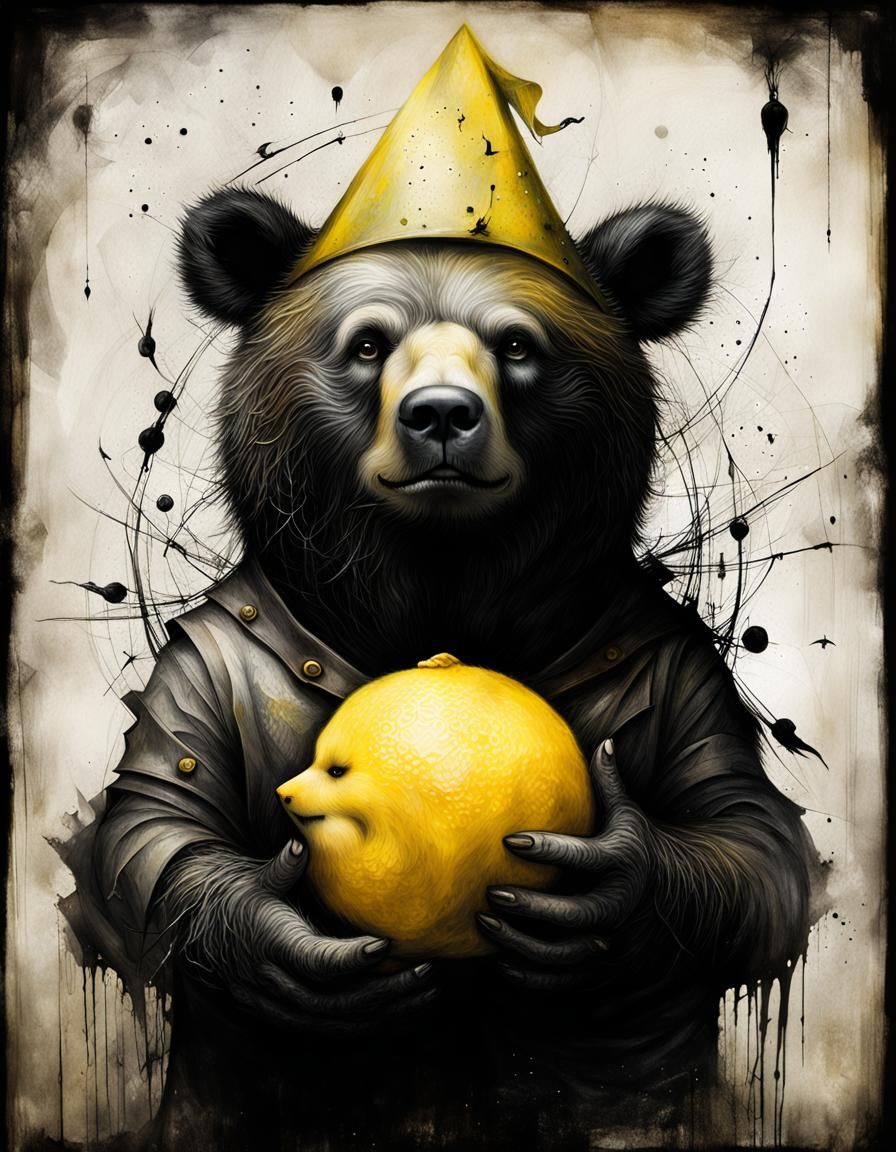 Demonic Obese Bear Witch Cyborg Portrait