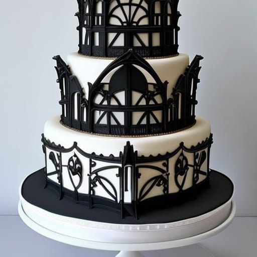 Steampunk Gothic Wedding Cake with Arches