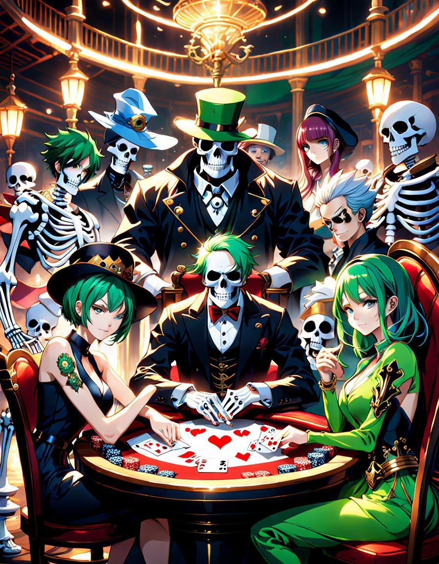 Anime Characters Play Poker in Fairy Style