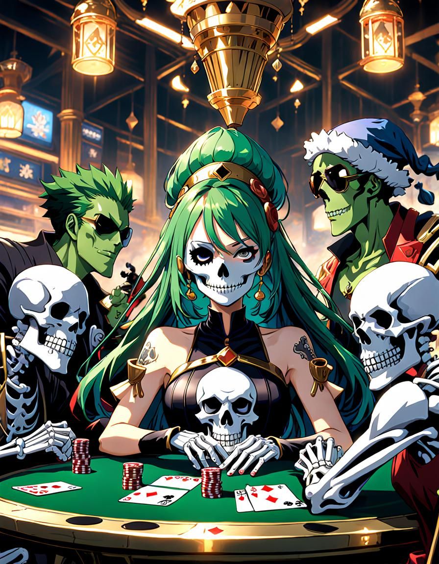 Anime Poker Game with Fantasy Characters