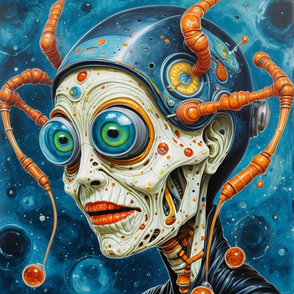 Cyclopean Space Nun with Alien Insect Features