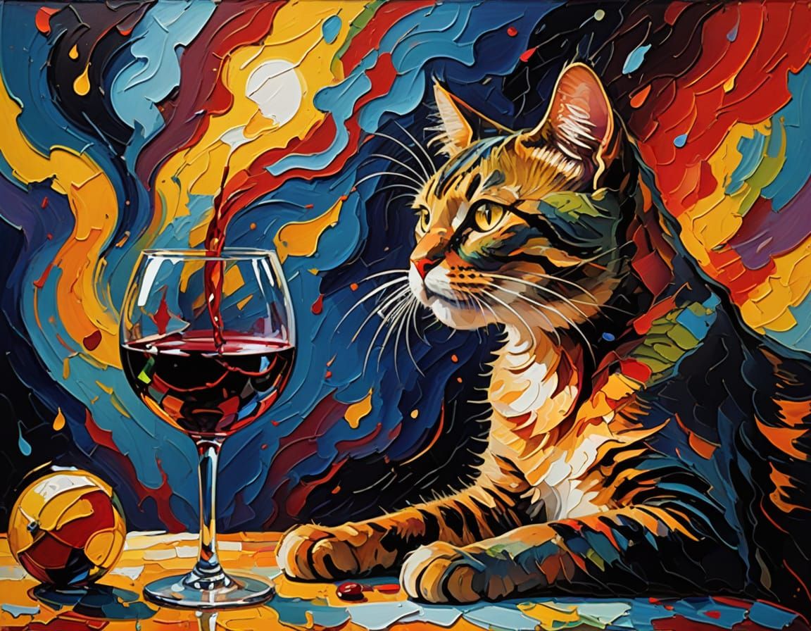 Vibrant Still Life with Whimsical Brushstrokes and Golden To...