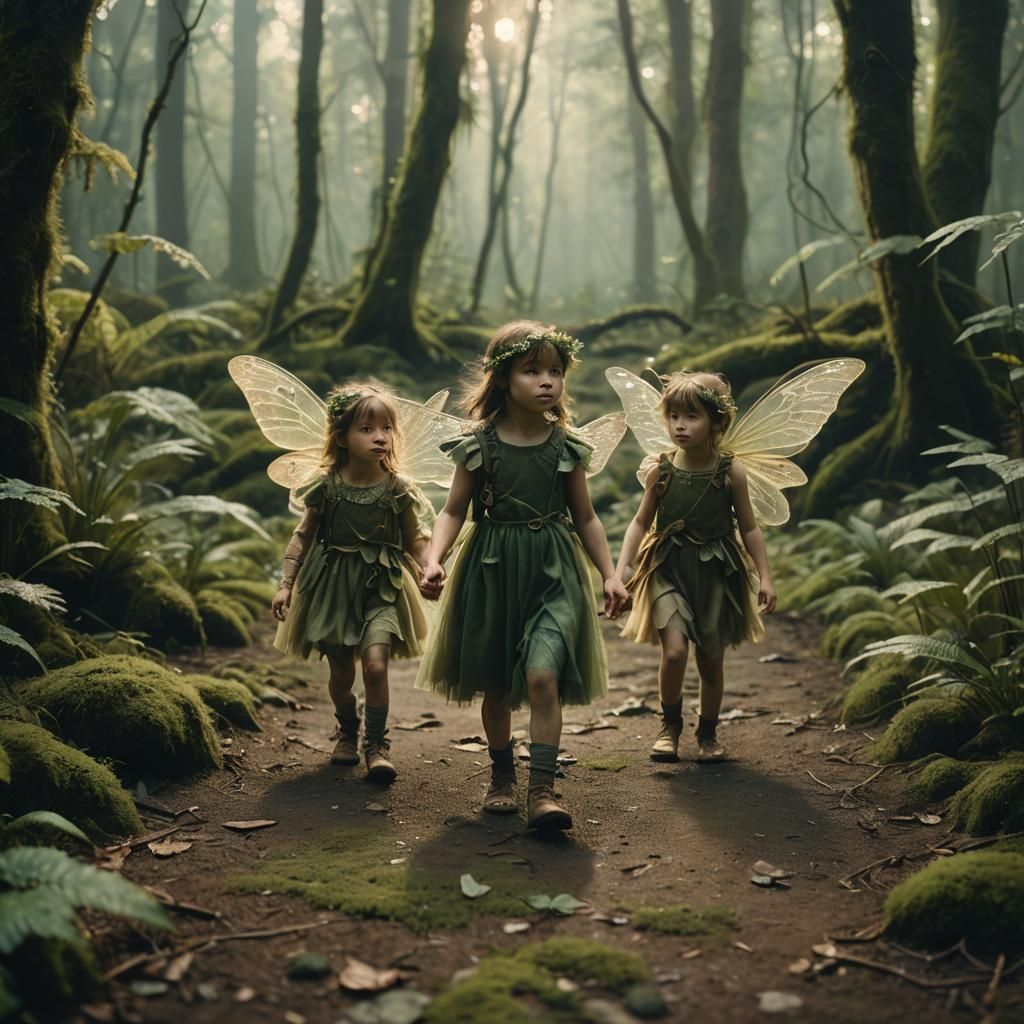 Fairies and Toad People in Mystical Forest