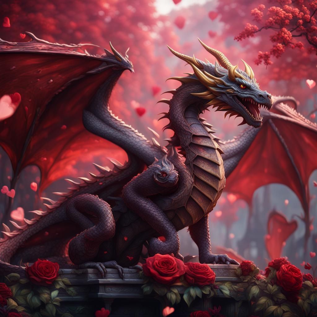 Valentine Dragon Fantasy Concept Art