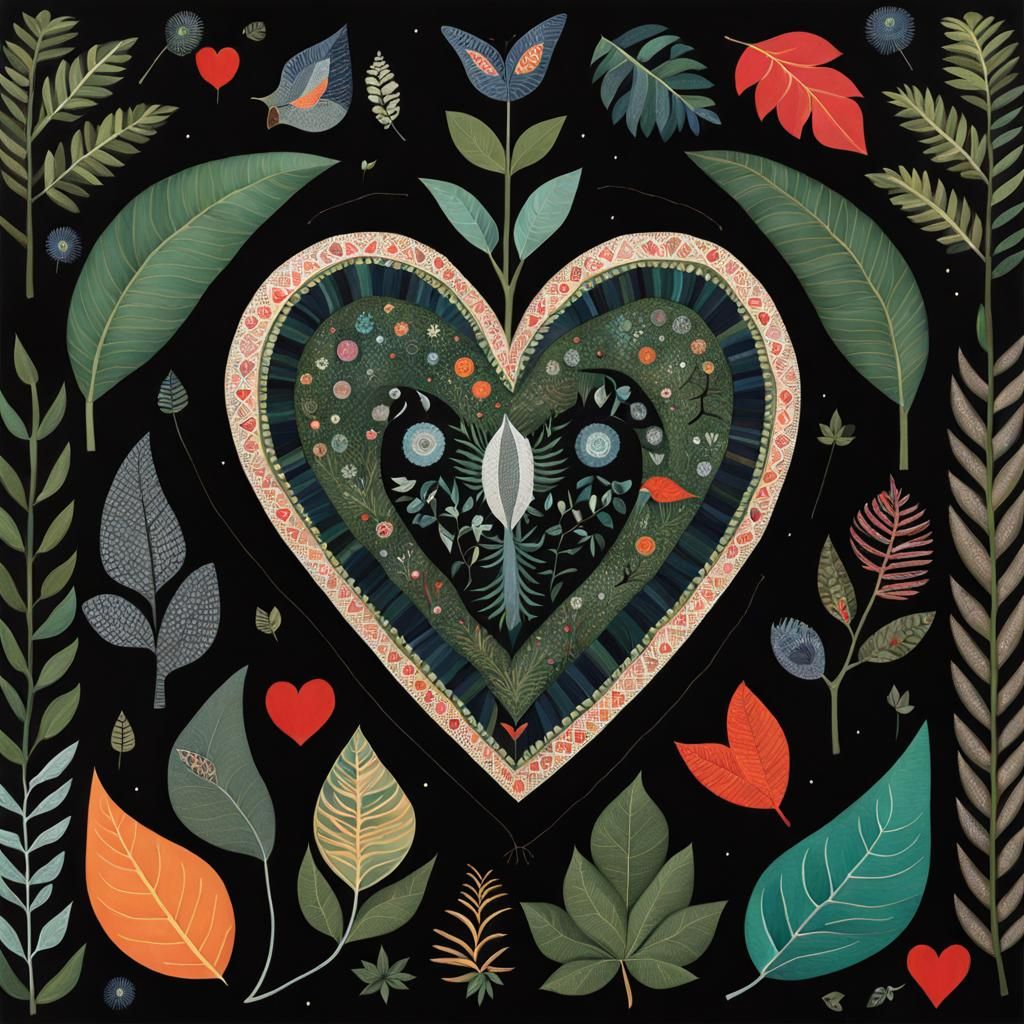 Whimsical Heart for Nature Folk Art