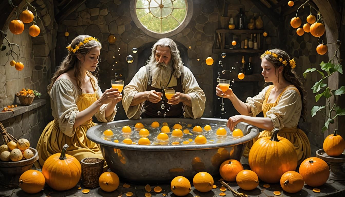 Bobbing for orange schnapps