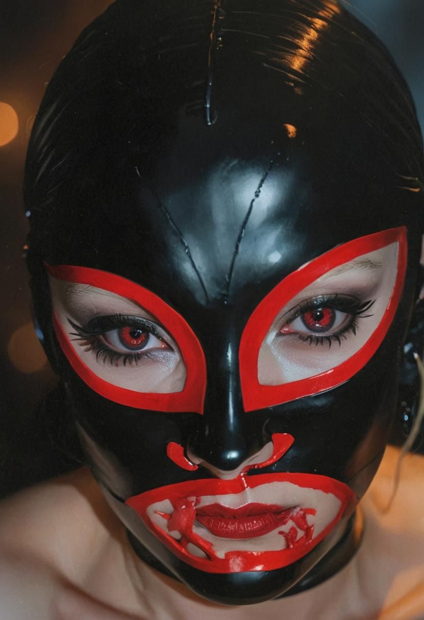 Blonde Goth Woman in Black Latex: Dark Concept Art