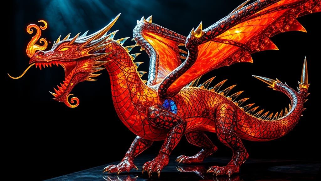 Glass Dragon with Kaleidoscope Colors