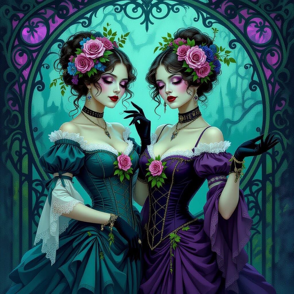 Ethereal Undead Dancers in Vintage Gothic Style