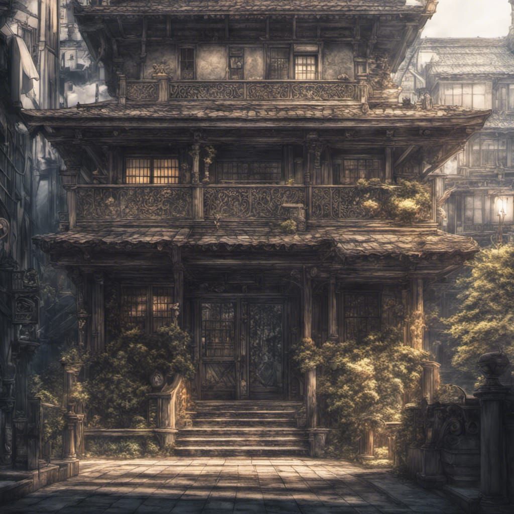 Hyperrealistic Anime House with Intricate Details