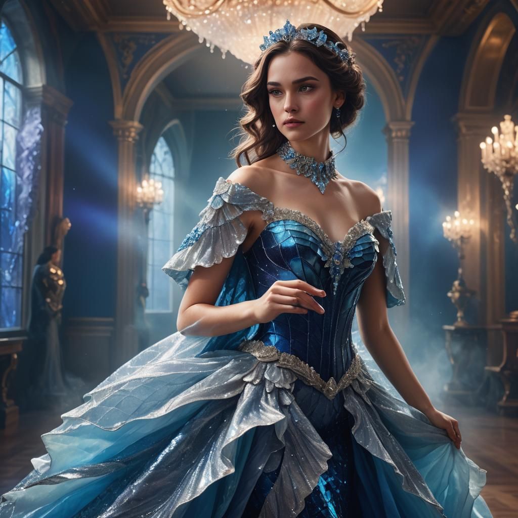 Brunette in Gown: High Fantasy Digital Portrait