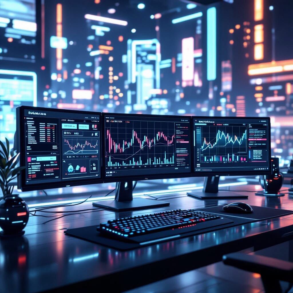 Futuristic Exion Edge Trading Platform with Cyberpunk Aesthe...