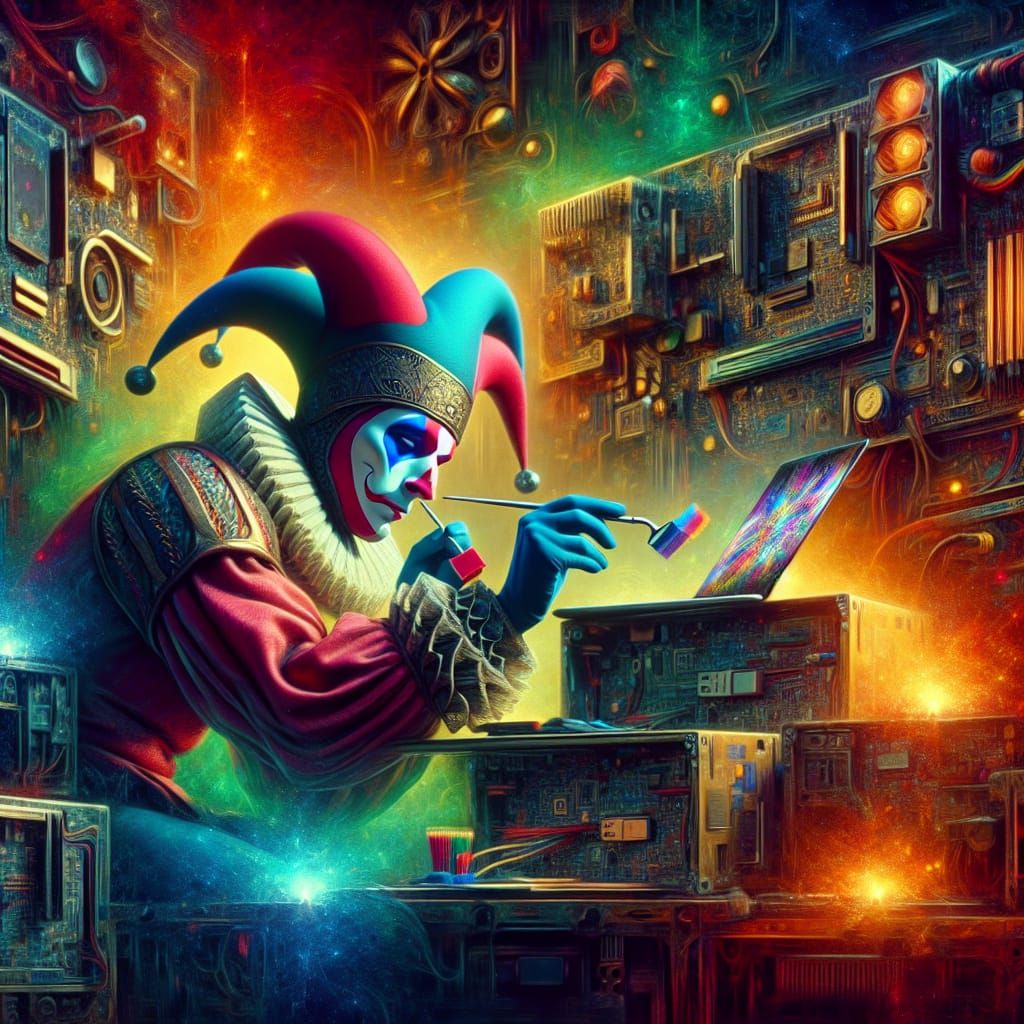 Joker as Computer Repairman: Detailed Matte Painting