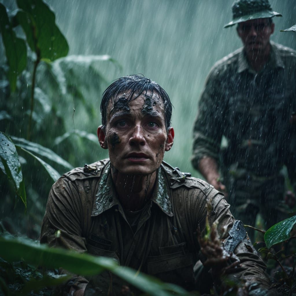 Gritty Jungle Warfare in a Rain-Soaked Foxhole