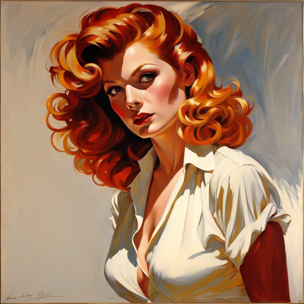 Alluring Pinup Beauty in Warm 1970s Lighting