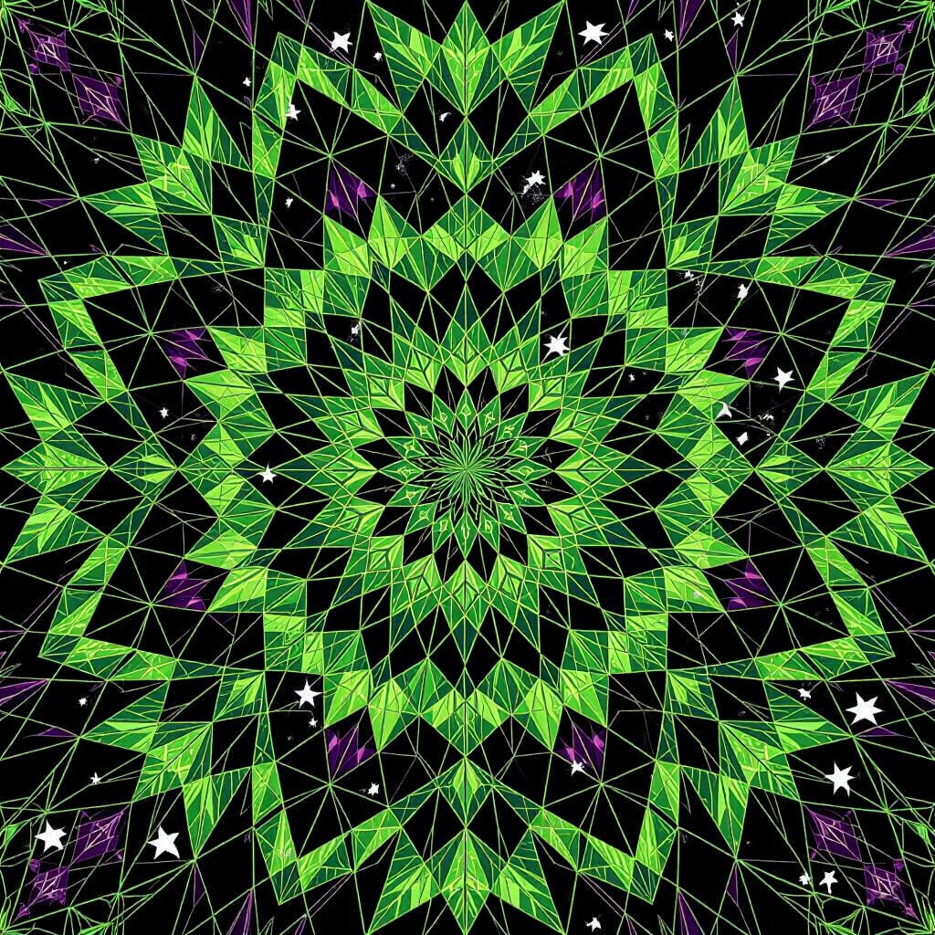 Kaleidoscope of Glittering Geometric Shapes