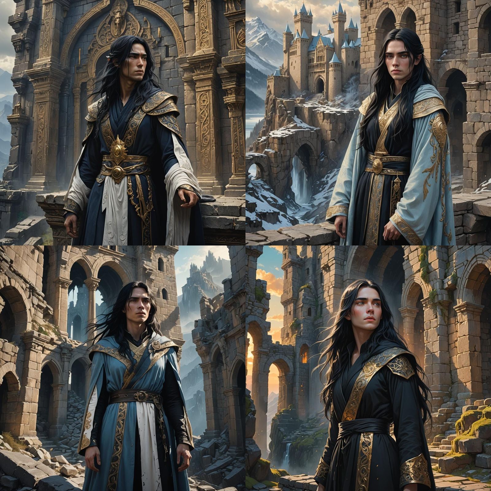 Androgynous Portrait with Black Robe in Fantasy Art