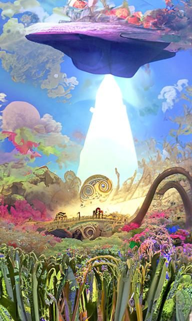 Surreal Sci-Fi Fantasy Dreamscape in Kinetic Pointillism Sty...