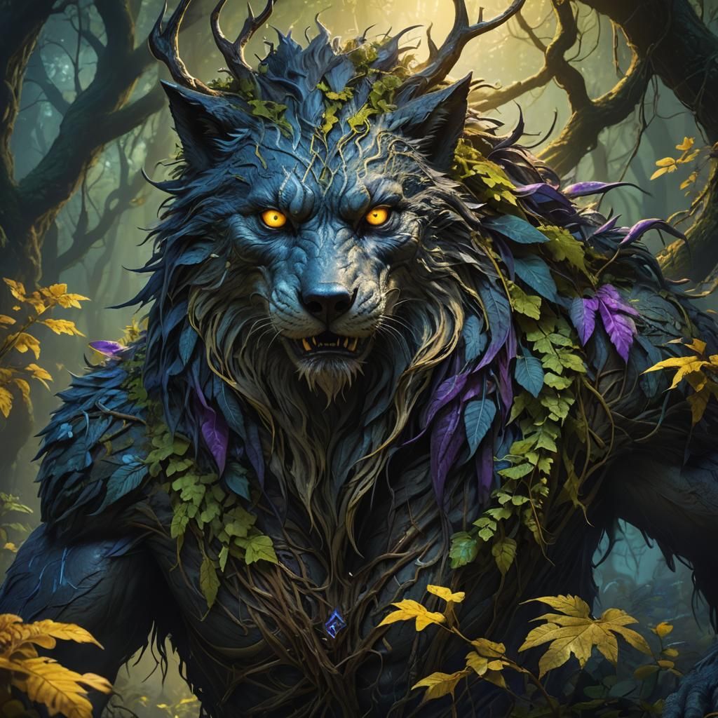 Mystical Forest Skinwalker Portrait in Fantasy Art Style