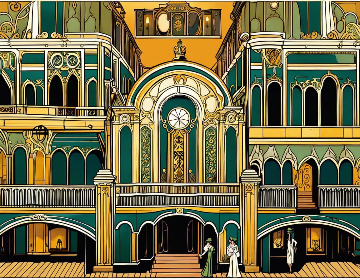 Art Nouveau Graphic Novel Illustration