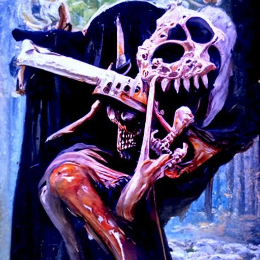 Death Metal in Oil Painting Style