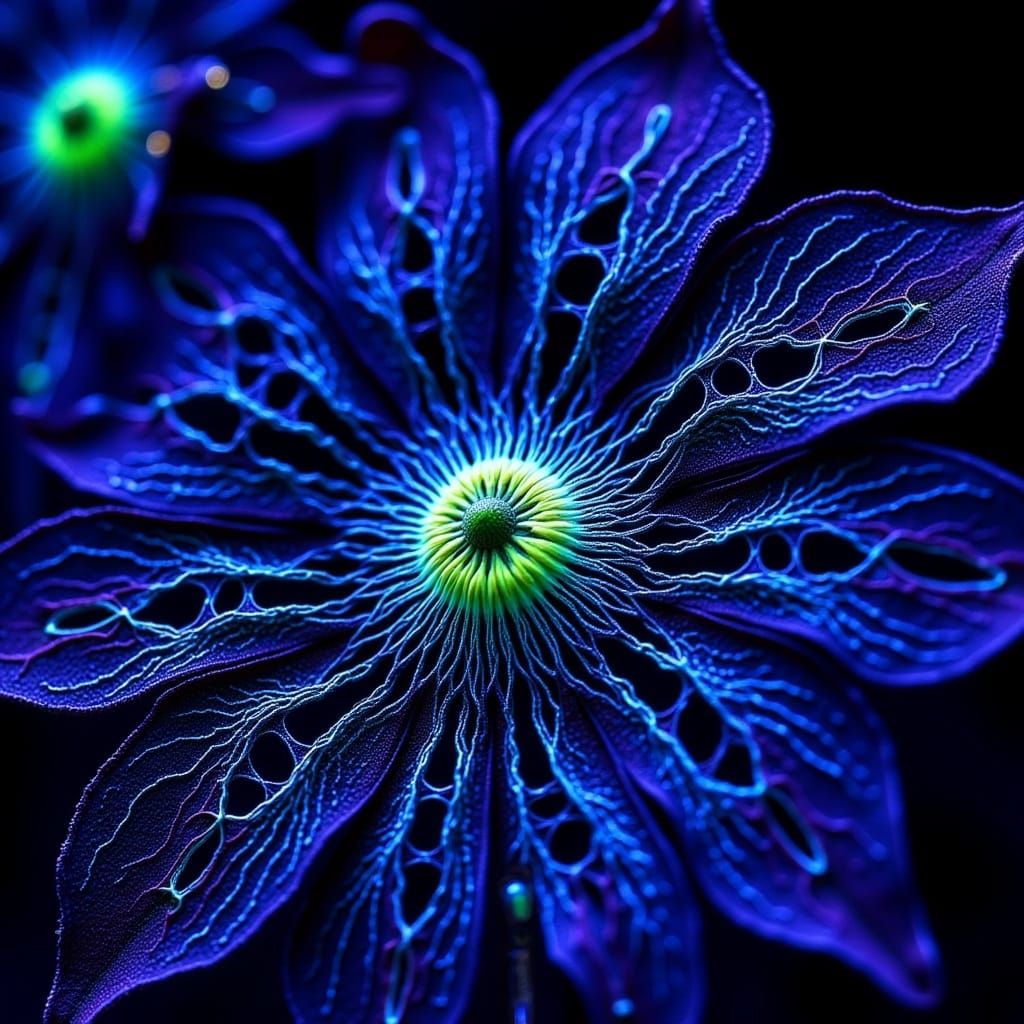 Bioluminescent Clematis: Extreme Close-up Photograph