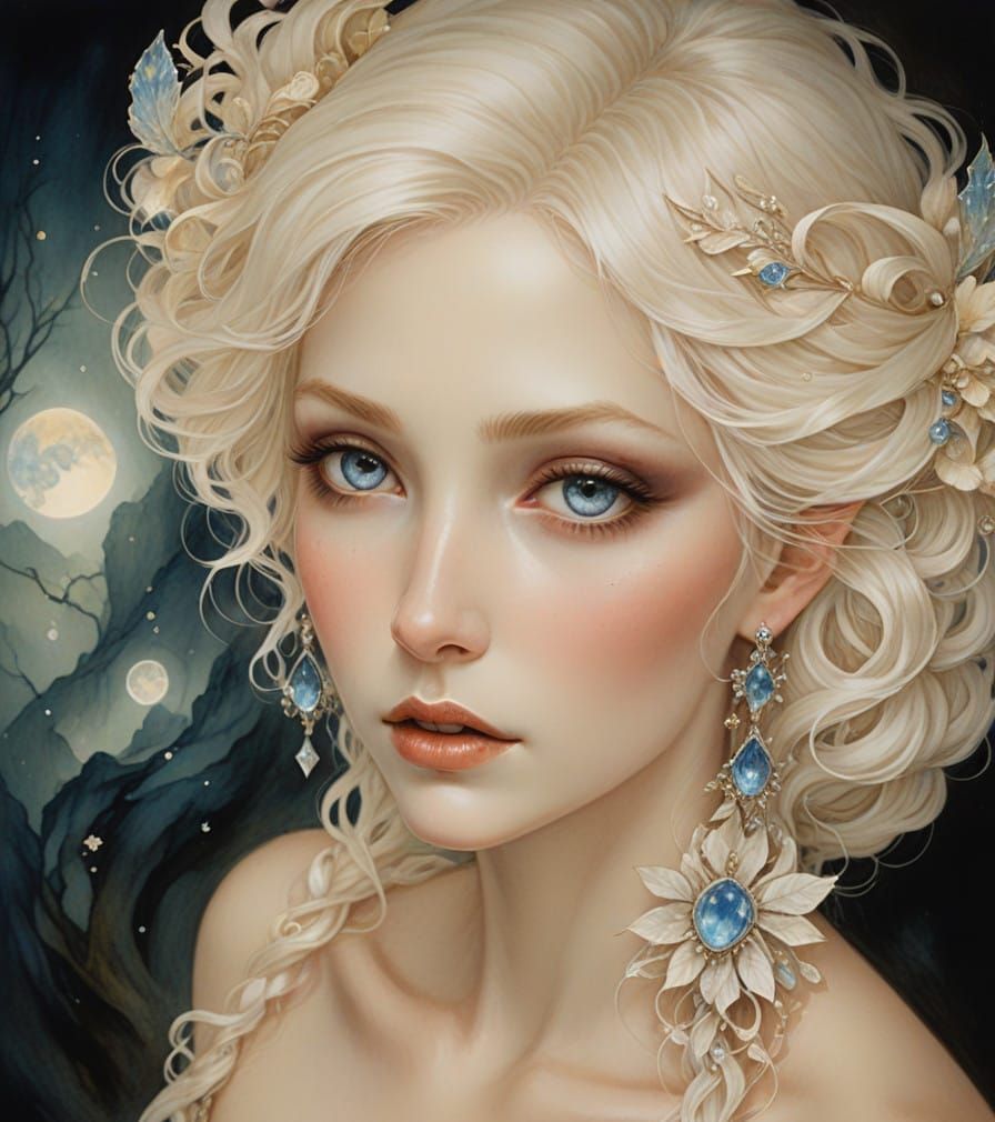 Enchanting Fae Goddess in Dazzling Crystal Gown
