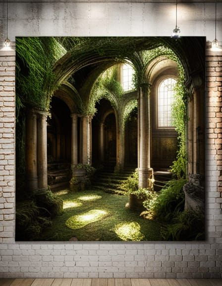 Earthy Ancient Ruins With Overgrown Vines