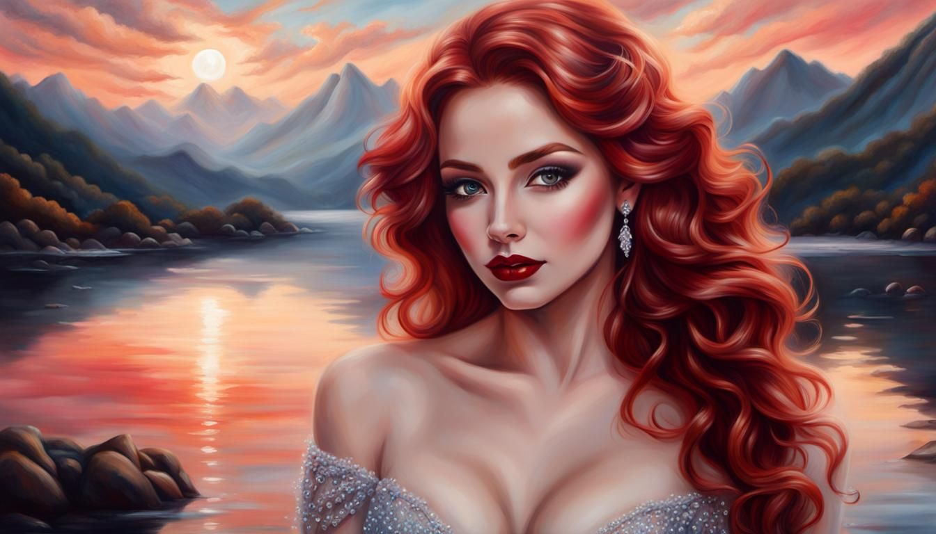 Gorgeous Woman Portrait in Oil Painting Style