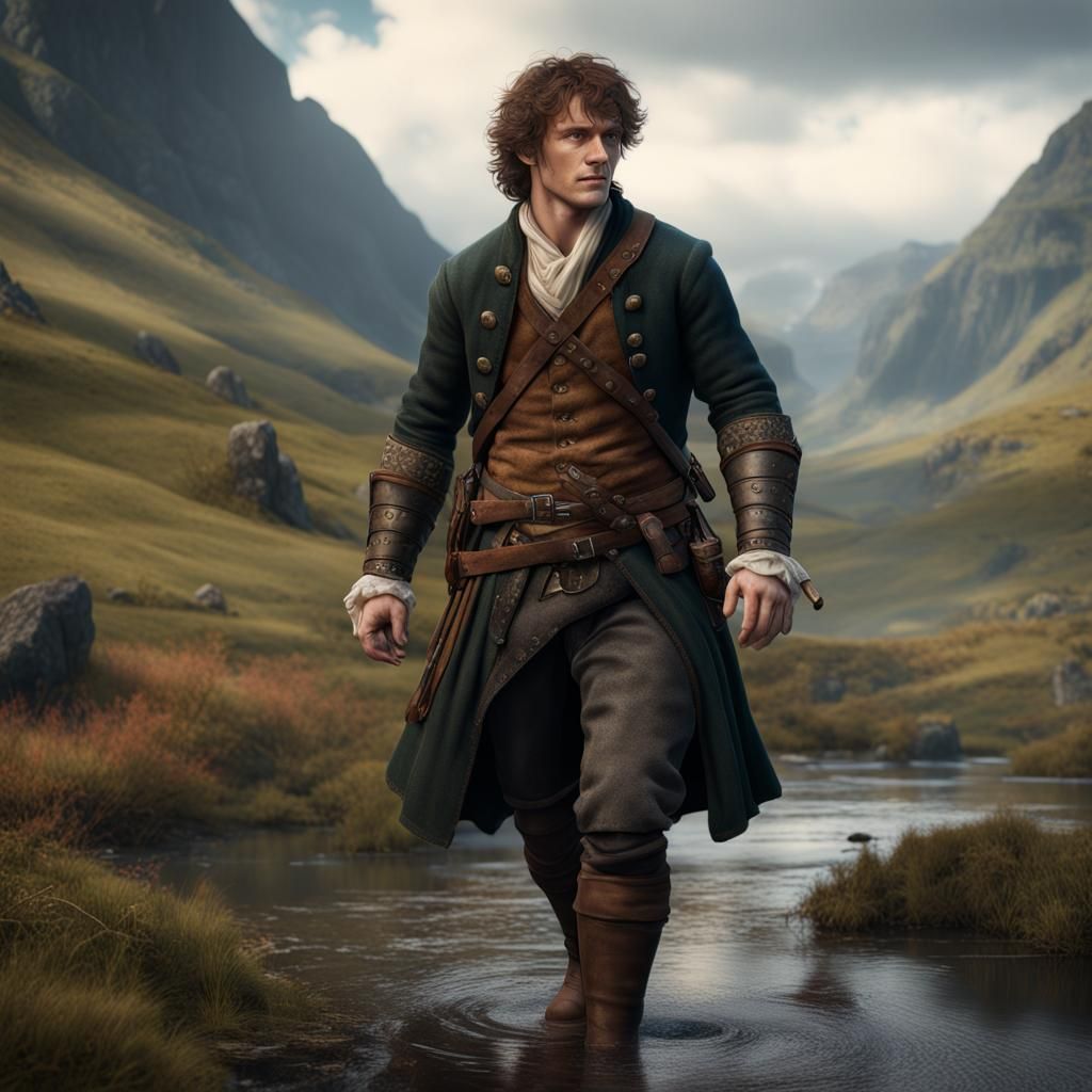 Hyperrealistic Jamie Fraser: Detailed Fantasy Concept Art
