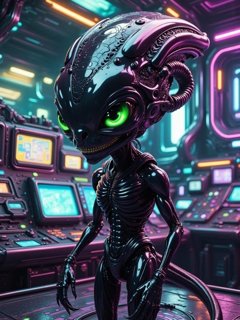 Hyper-Realistic Xenomorph in Liminal Space