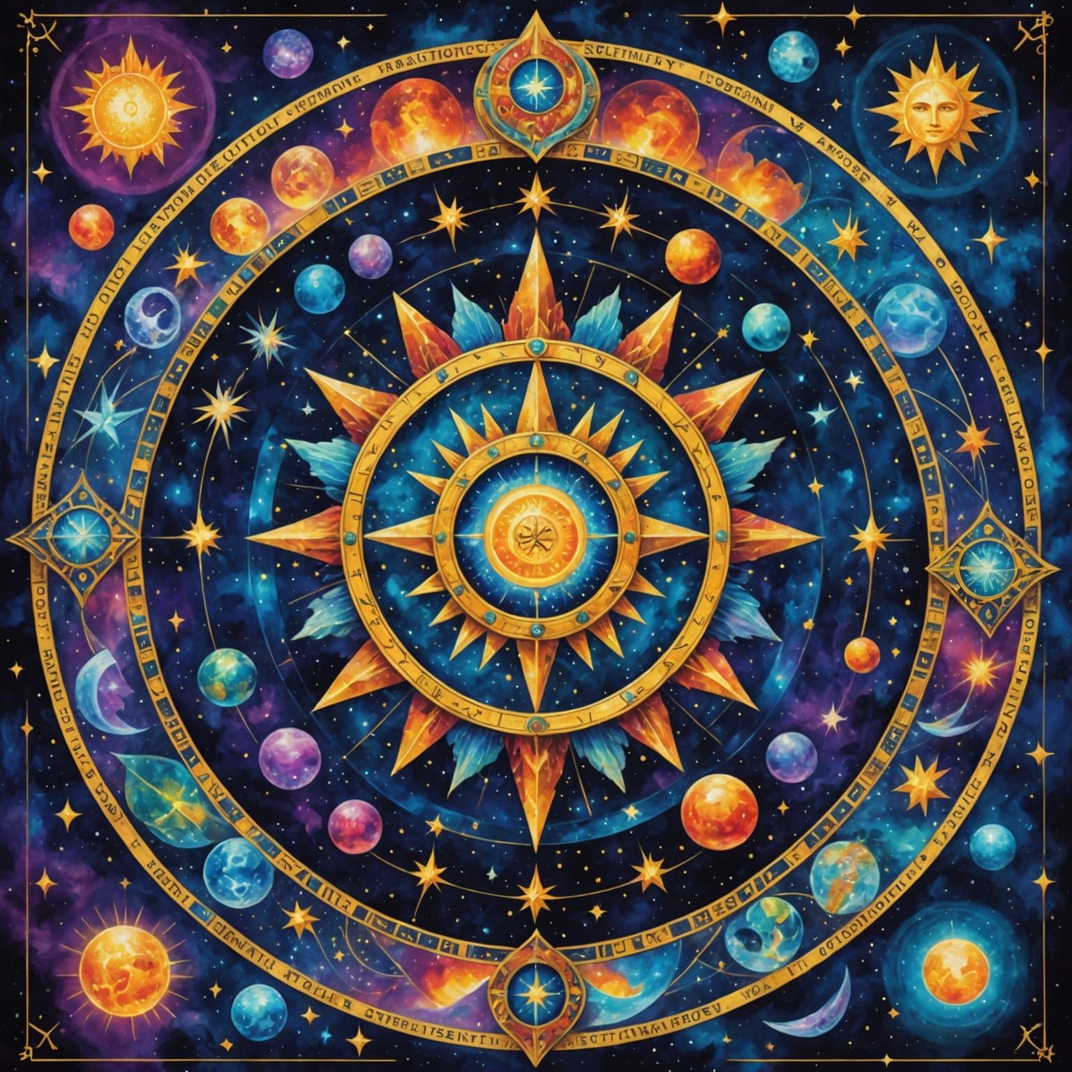 Cosmic Astral World Tarot in Holographic Style