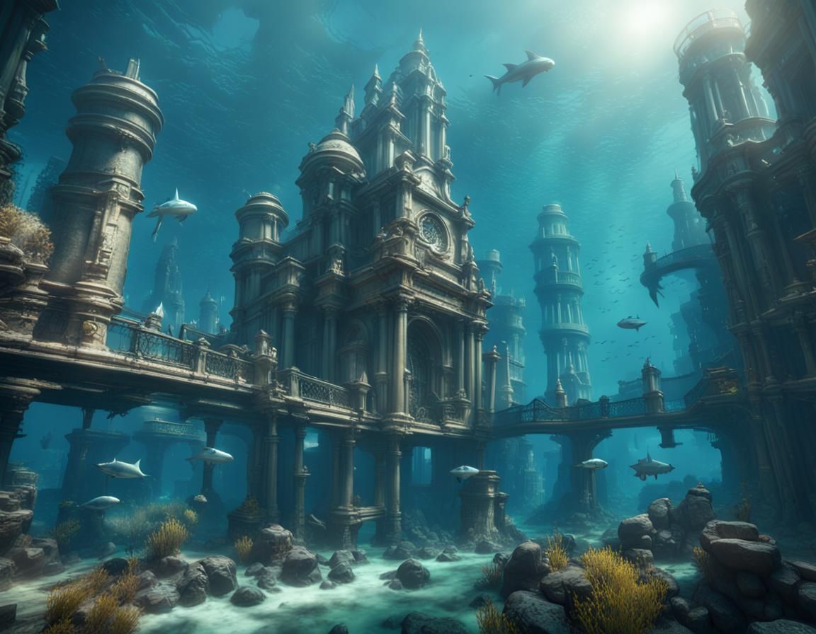 Underwater City Concept Art in 3D