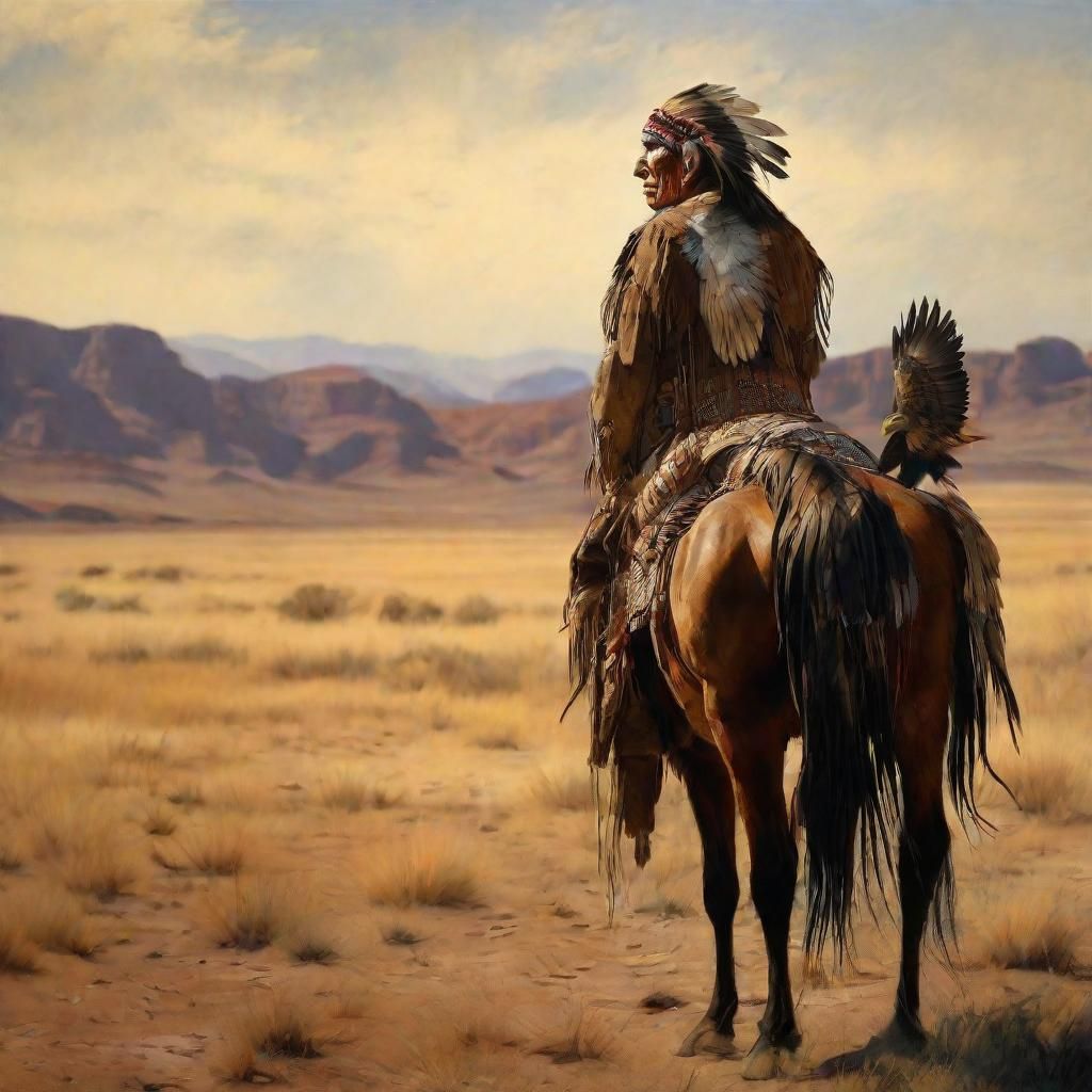 Native American Rider in Earthy Splendor