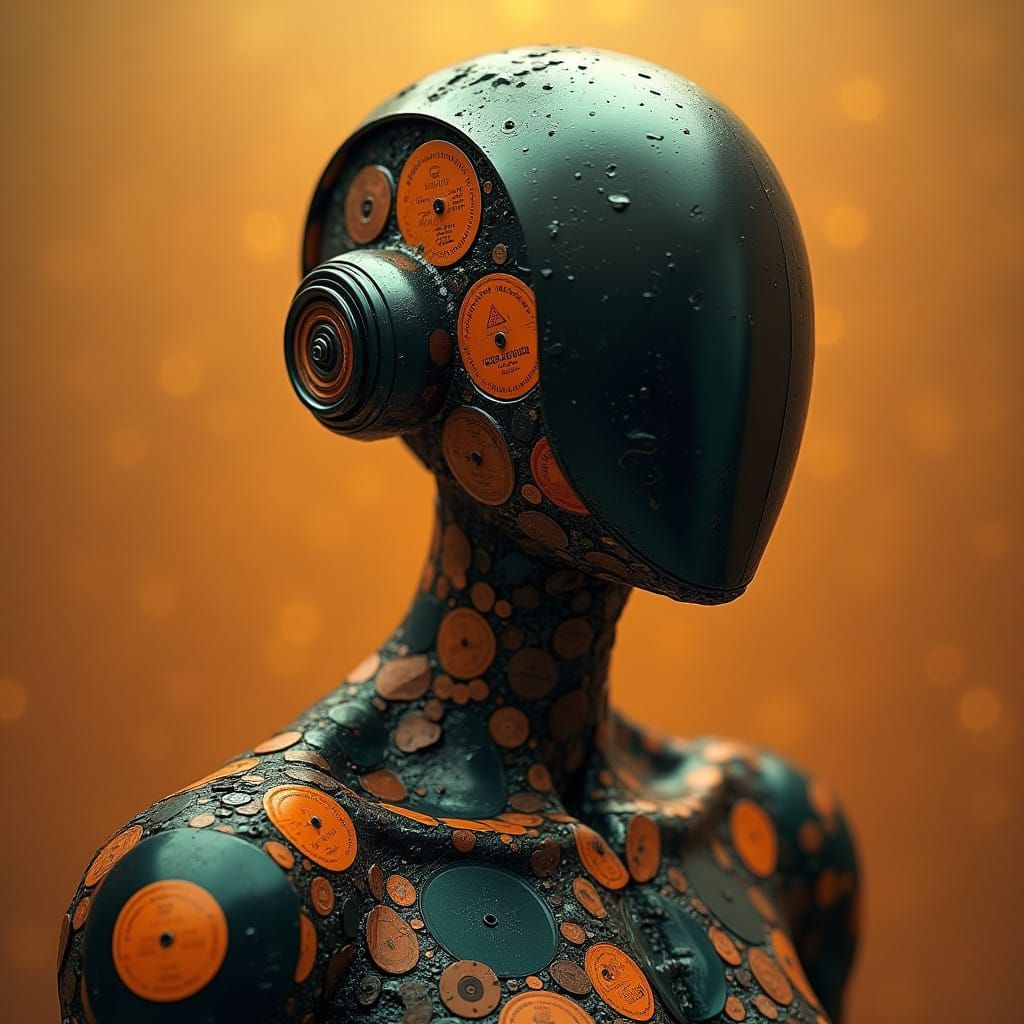 Melodic Humanoid Figure in Golden Hues