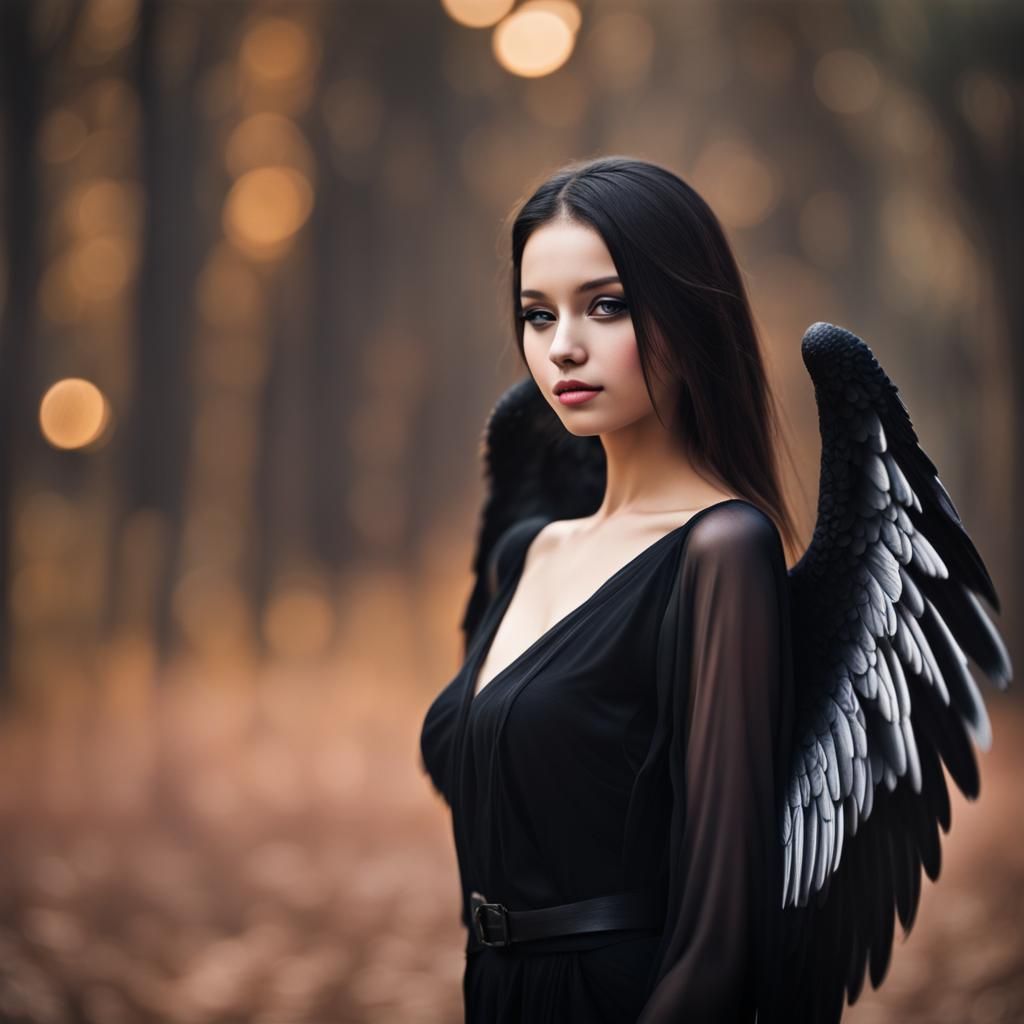 Angel with Black Wings: Professional Photography