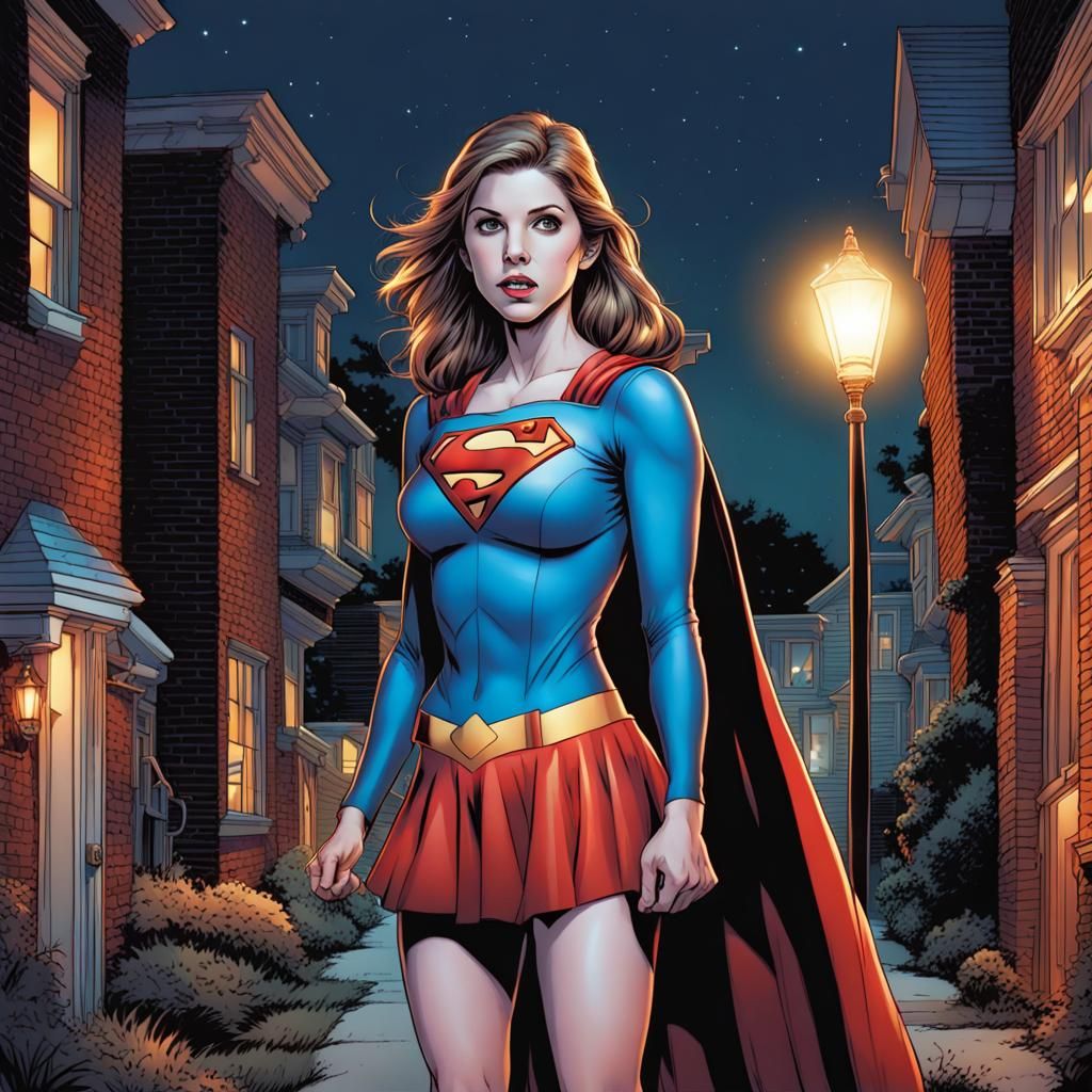 Anna Kendrick as Supergirl in Comic Book Art
