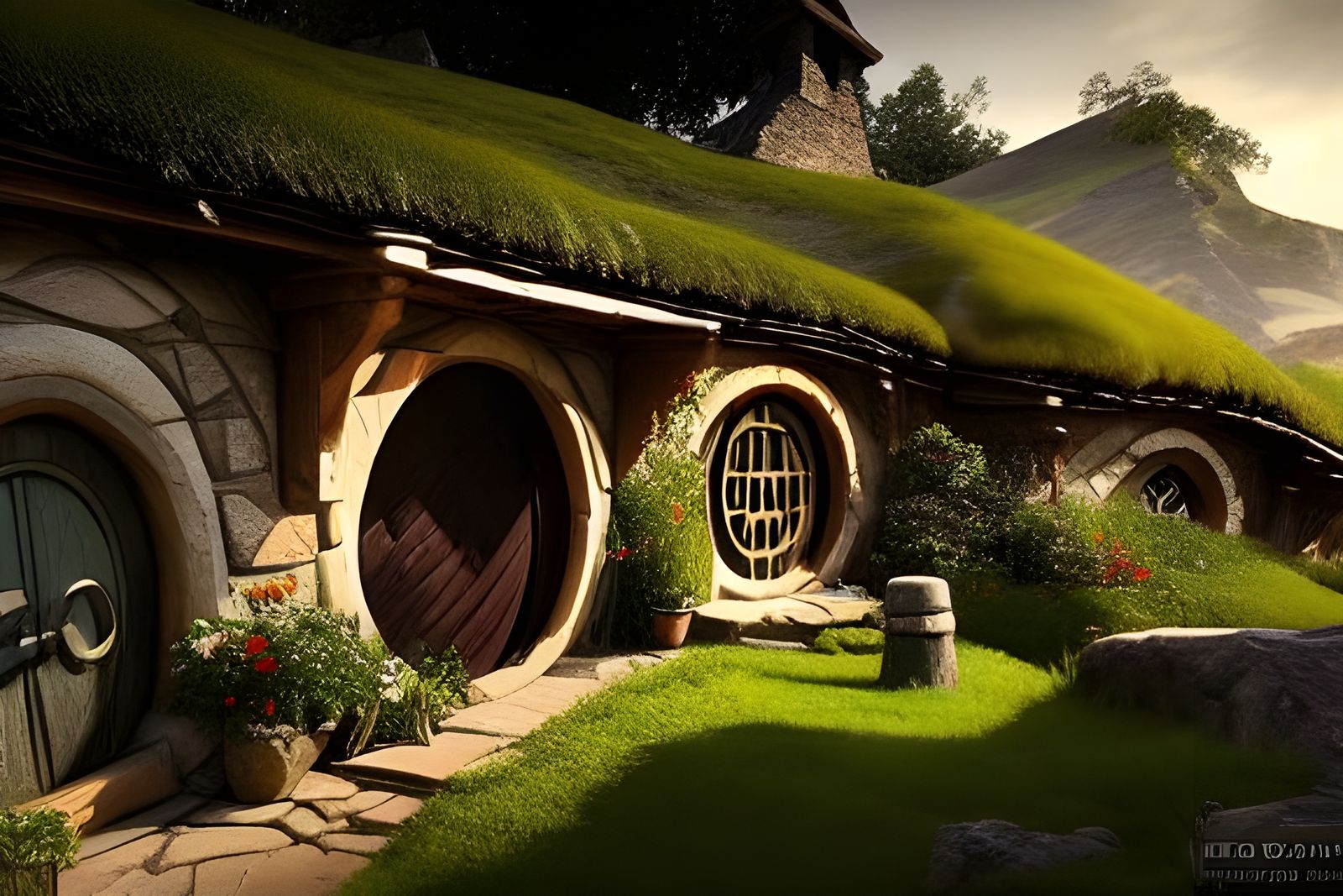 Hobbiton Village as Detailed Matte Painting