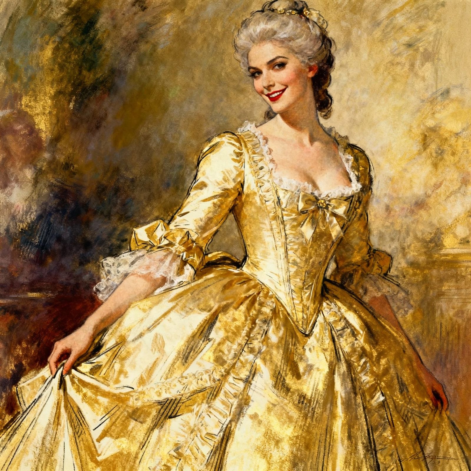 La Marquise de Merteuil With Venomous Smile in Degas Style