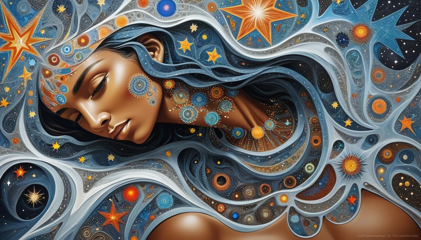 Fractal Mother of Creation in Aboriginal Style