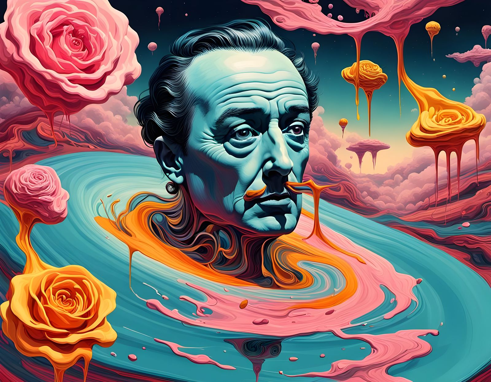 Contemporary Art Collage in Modern Design with Biomechtic Tw...