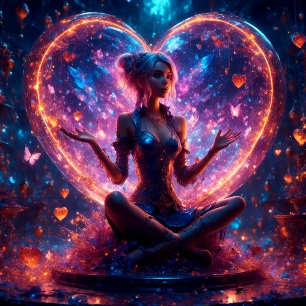 Disney Pixie Girl in Glass Heart: Detailed Matte Painting