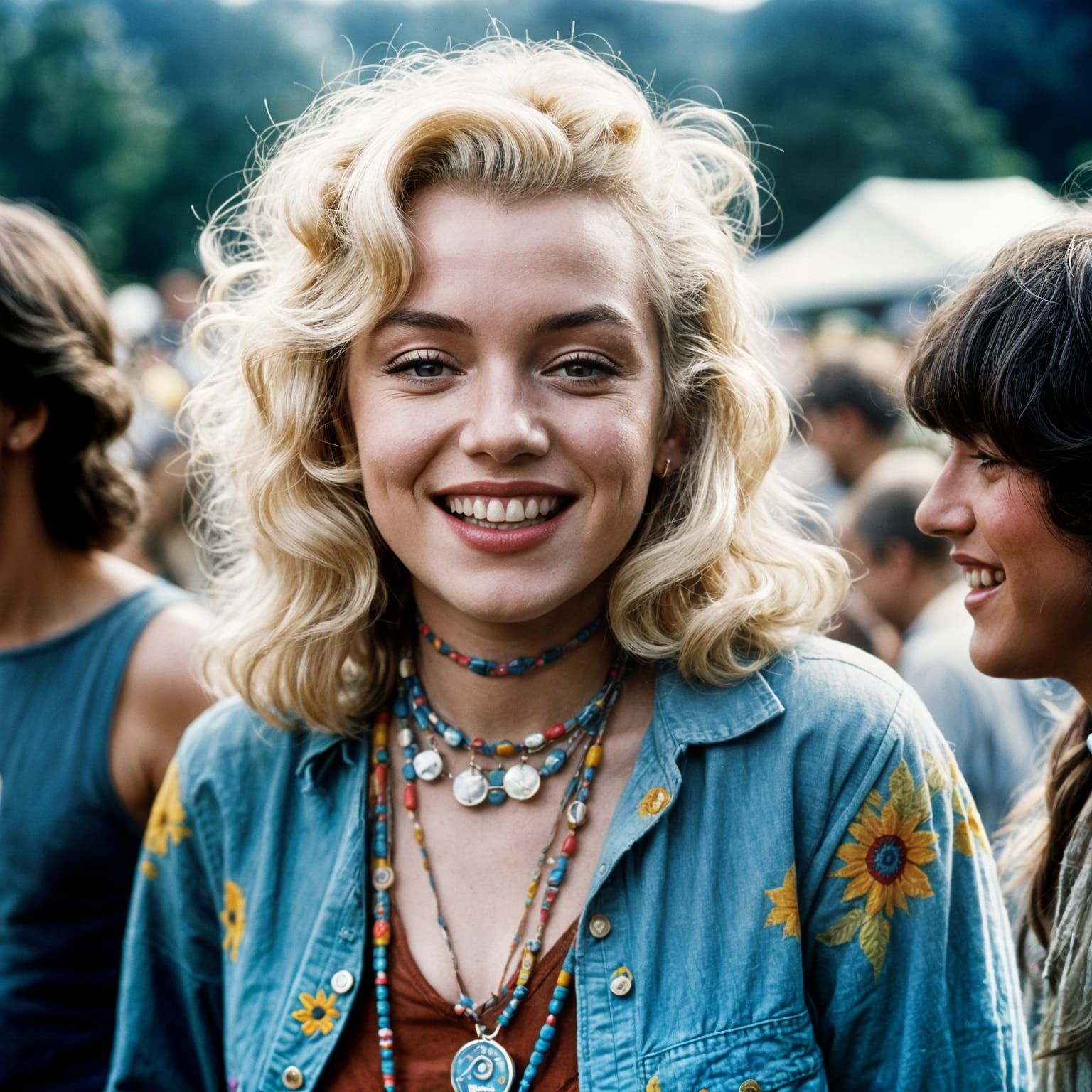 Marilyn Monroe as Hippy at Woodstock Festival