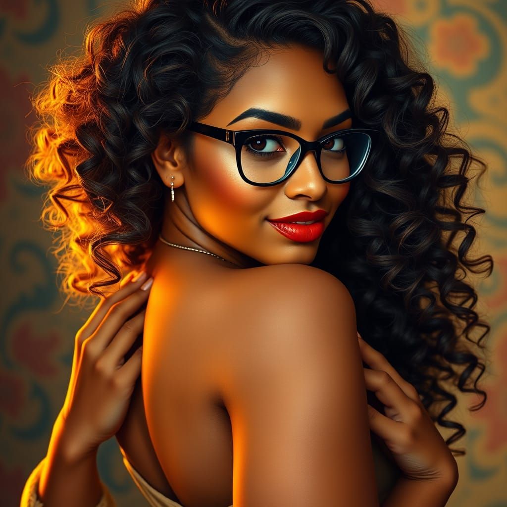 Curvy Indian Woman in Hyperrealistic Style