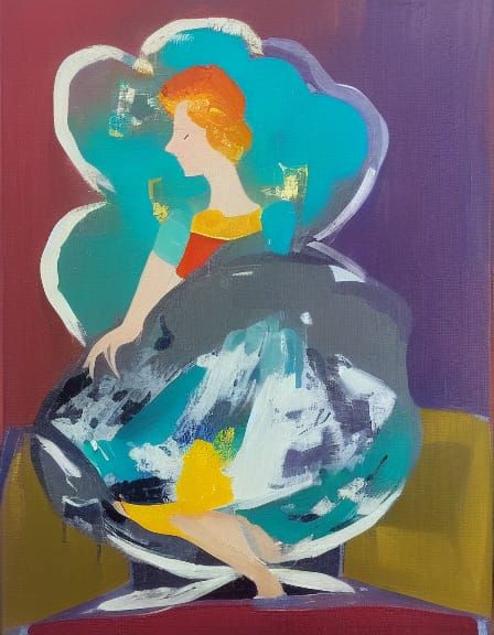 Ethereal Portrait in Vibrant Oil Colors