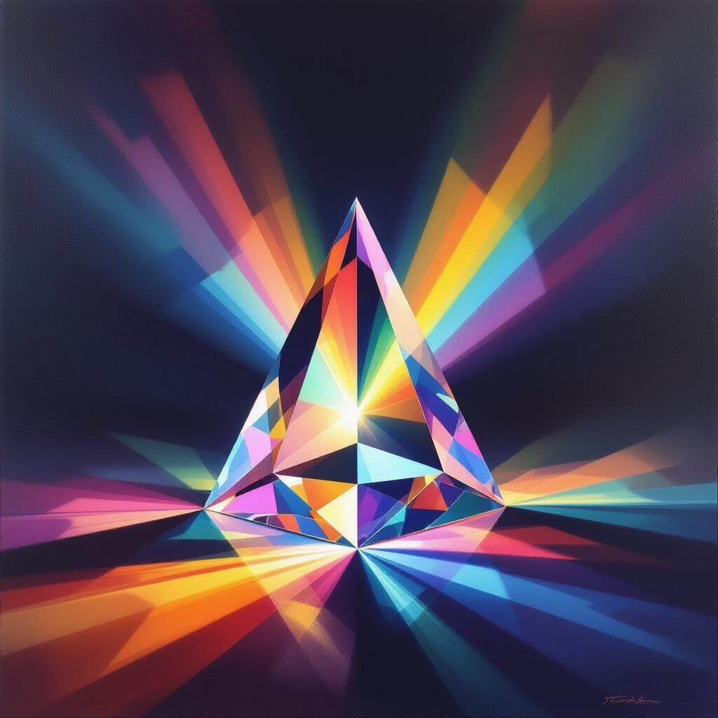 Prismatic Light Refraction in Abstract Style