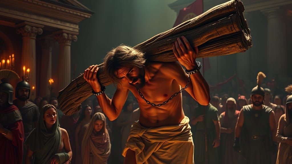 Jesus Carrying the Cross: Caravaggio meets Art Nouveau