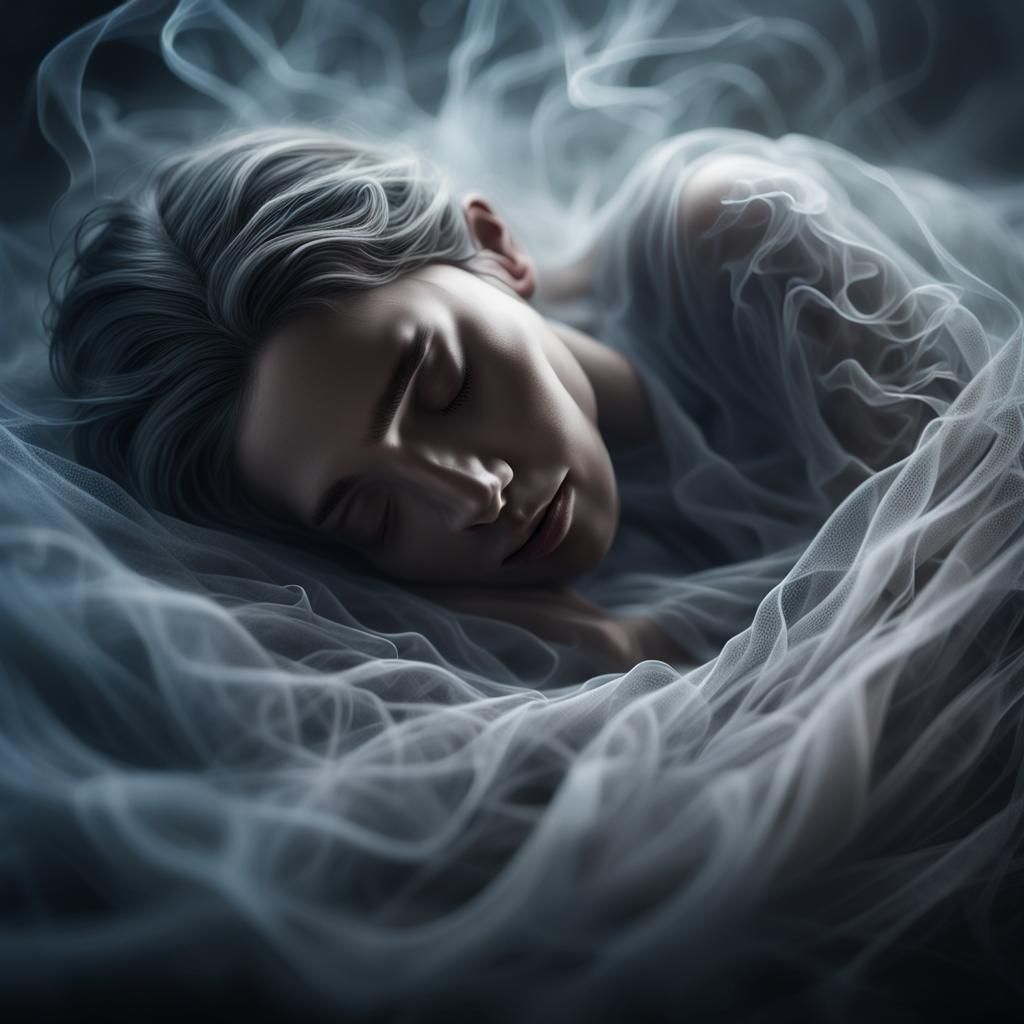 Misty Slumber: Hyperrealistic Fantasy Close-up