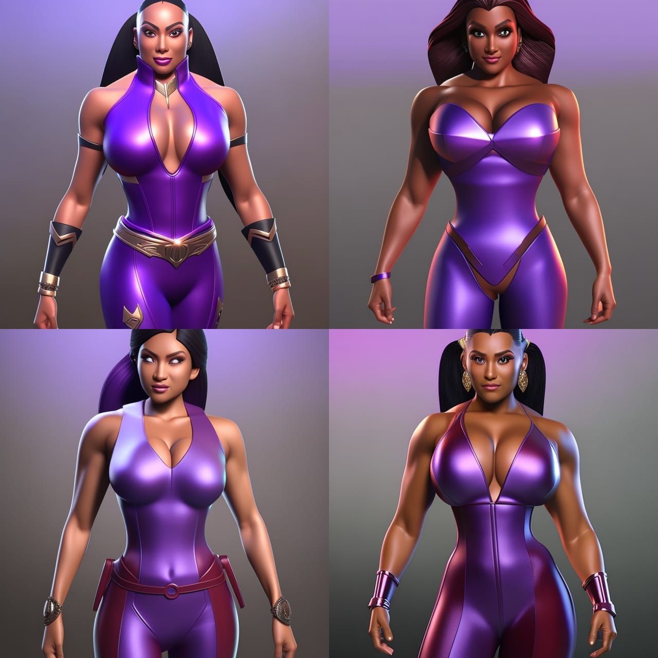 Female Bodybuilder Posing On Stage in 3D Art